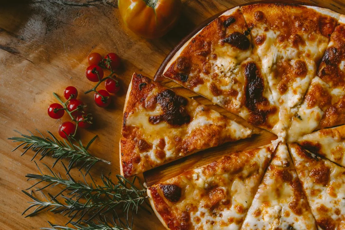 Oven-baked pizza served fresh