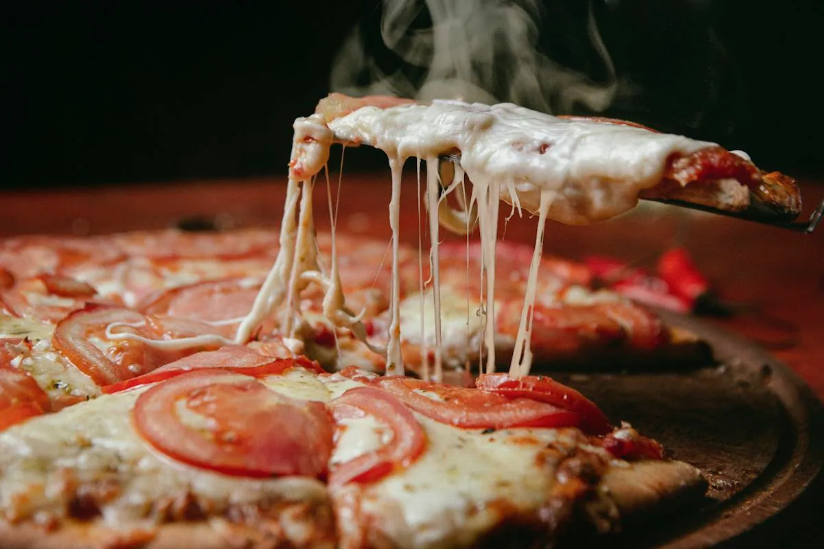 Fresh ingredients used for pizza