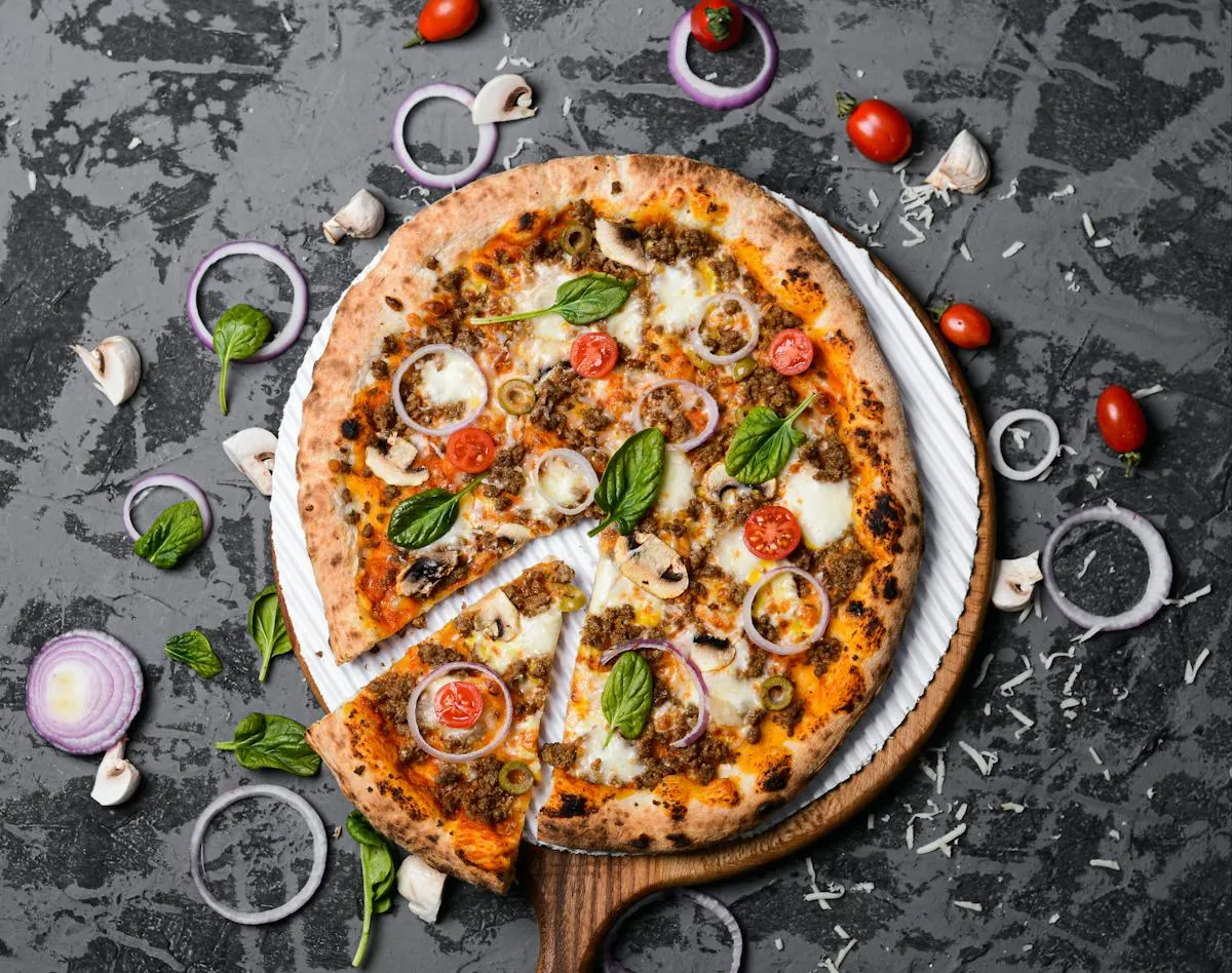 Family-style pizza for sharing